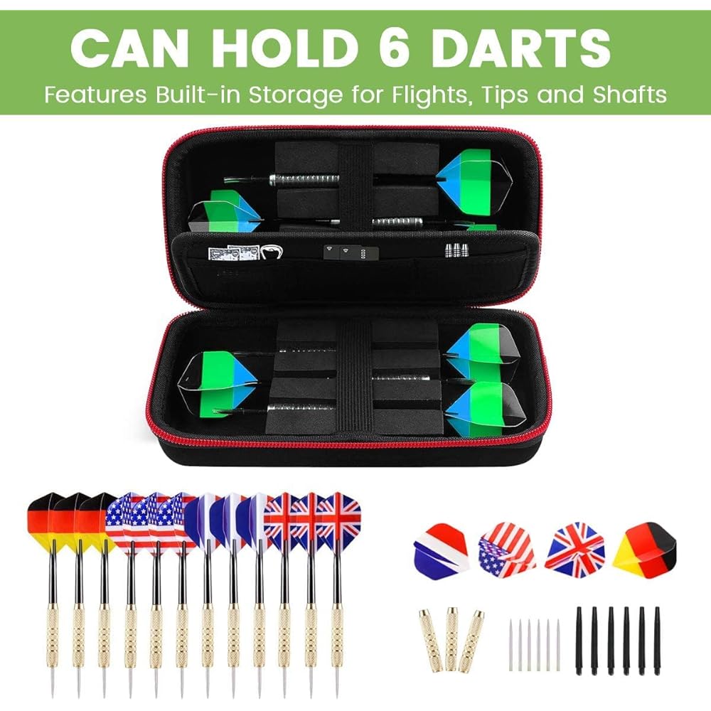 Dart case (suitable for storing 6 steel dart tips and soft darts), dart carrying case suitable for storing dart tips, dart shafts, and household dart sets (sold as dart case only)