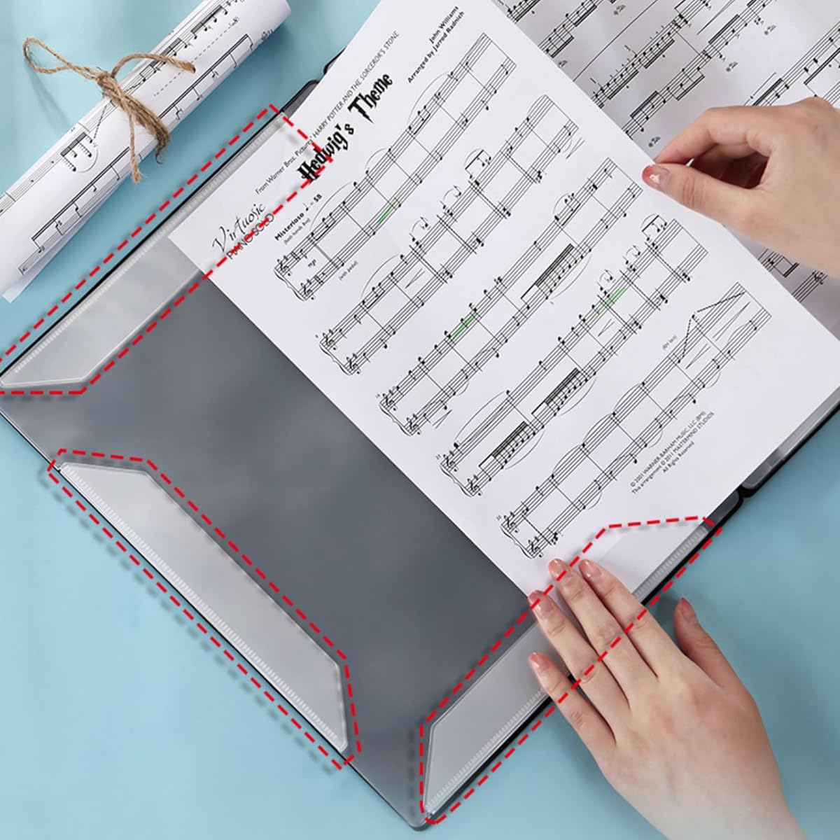 Sheet Music Folder for Sheet Music 30 Sleeves 60 Pages Blank Spiral Music Binder Sheet Music and Document Organizer 8.5x11 Inch Band Sheet Music Holder (Black)