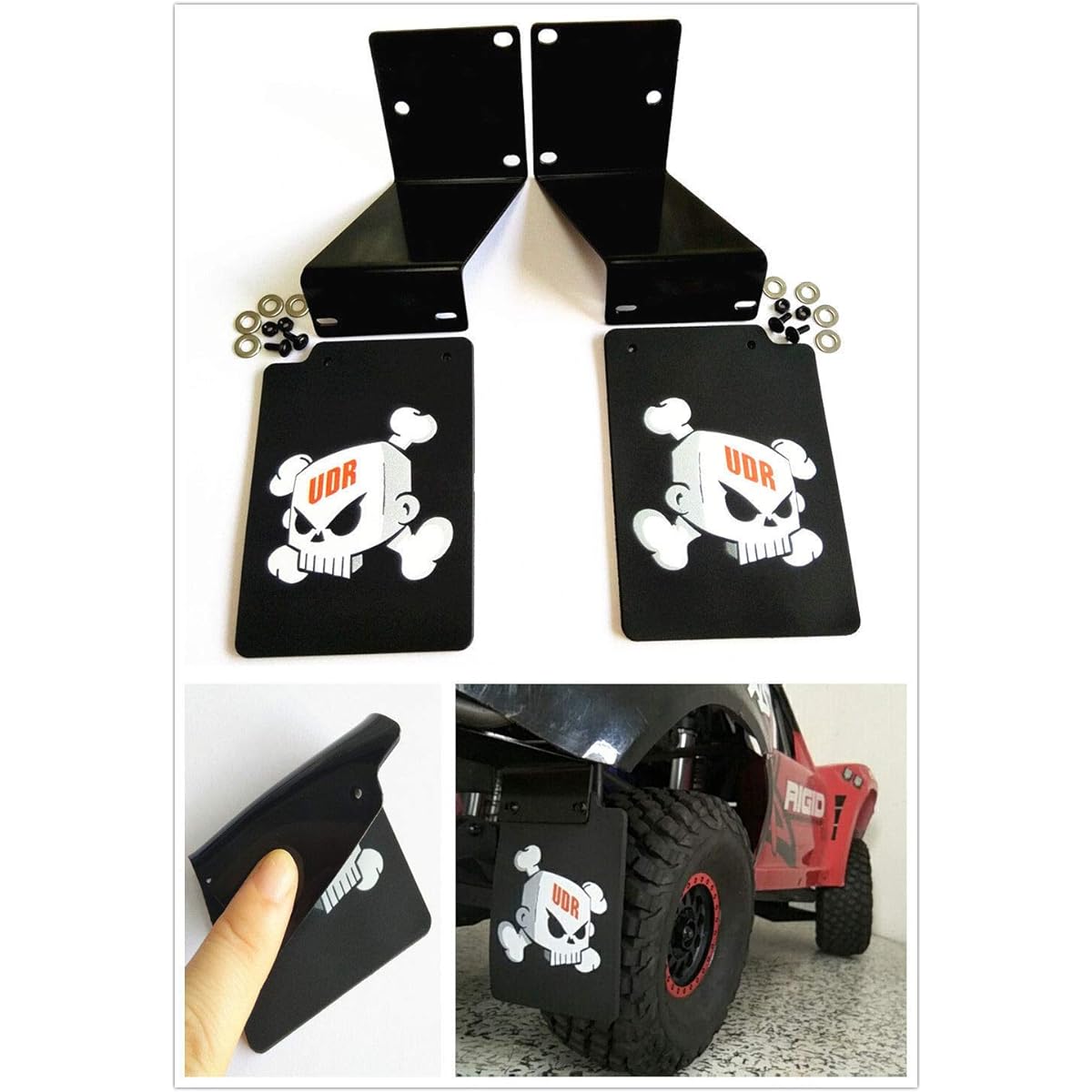 Mud-proof Rear Mud Flaps Rubber Fender With Steel Frame for Traxxas 1/7 UDR Unlimited Desert Racer