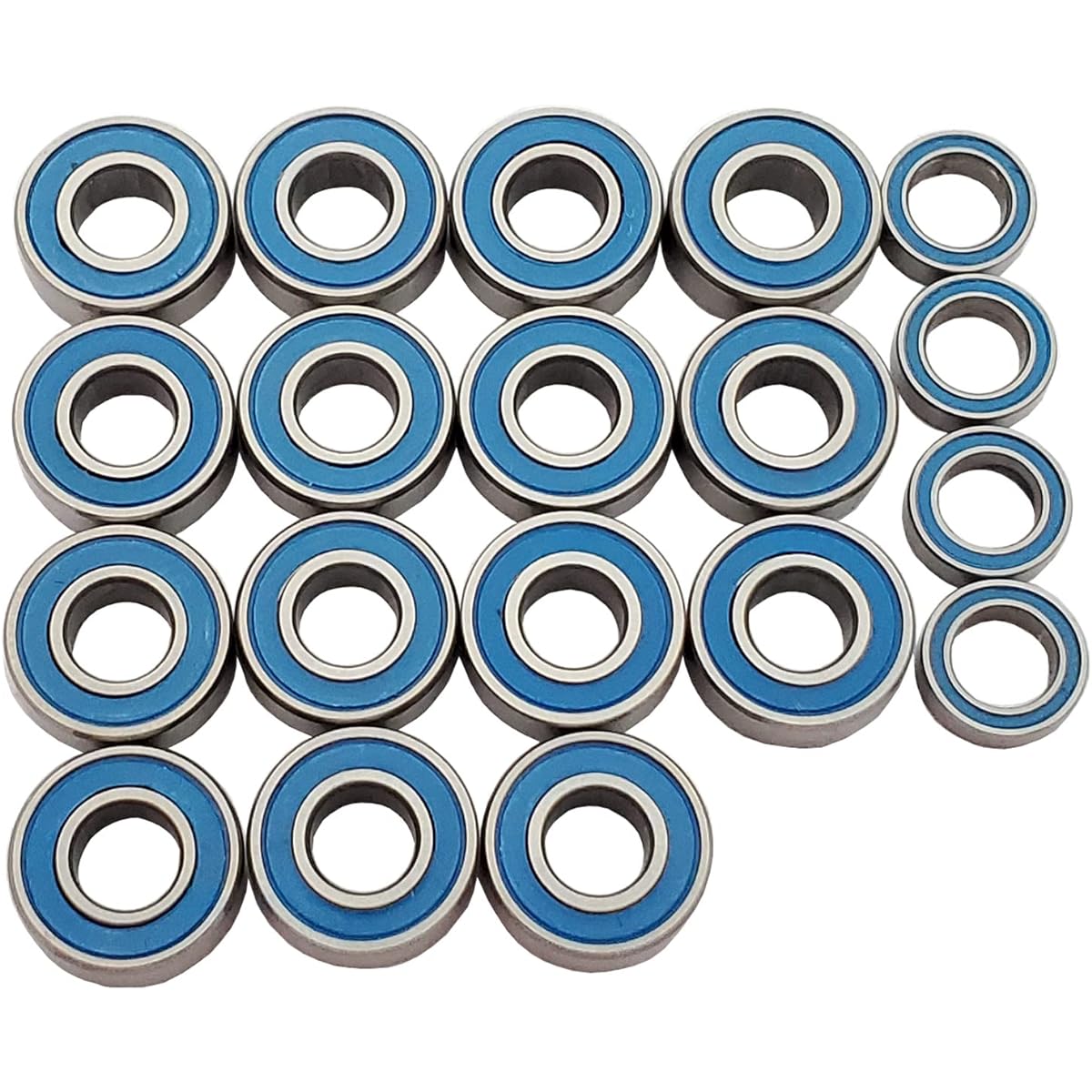 AMOGOT 19pcs RC Rubber Shield Ball Bearing Kit for Slash 2WD Stampede Rustler 2WD 1/10 RC Parts