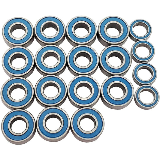 AMOGOT 19pcs RC Rubber Shield Ball Bearing Kit for Slash 2WD Stampede Rustler 2WD 1/10 RC Parts