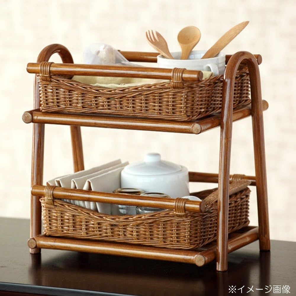 Sunflower rattan rattan mini rack F530HR External dimensions: (width) 30 x (depth) 20 x (height) 27cm, basket inner dimensions: (width) 22 x (depth) 16 x (height) 4cm (approx.)