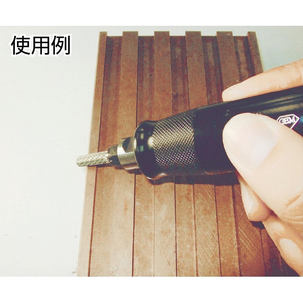 TRUSCO Carbide Bar Bullet Type Φ12.7X Blade Length 25X Axis 6 Long Double Cut TB3C127L150