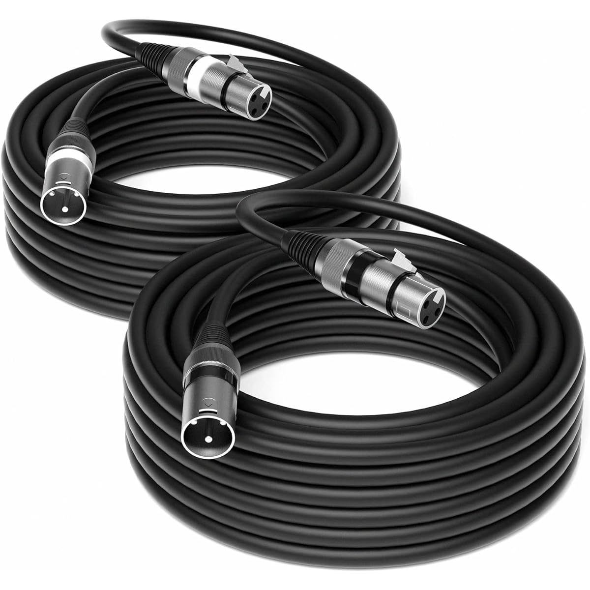 Dacimora XLR Microphone Cable Fully Balanced Microphone Mixer for Recording Studio Audio Interface (2 Pack 50ft)