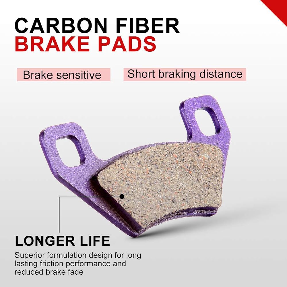 CCIYU Carbon Fiber Brake Pads Bike Replacement Brake Pads for 2004 2005 2006 2007 2008 2009 2010 2011 2012 2013 2014 Arctic Cat 2012 KYMCO Maxxer 2008 2009 2010 2011 2012 KYMCO MXU