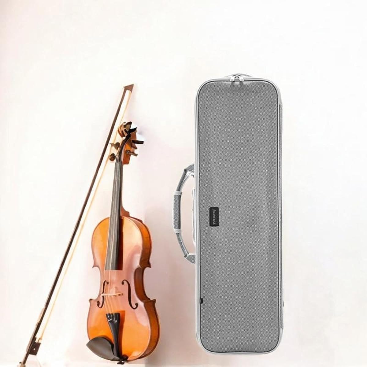 P Prettyia Violin Box Carry Bag Full Size 4/4 Professional Musical Instrument Bag Fiddle Handbag for Enthusiasts and Violin Lovers, Silver