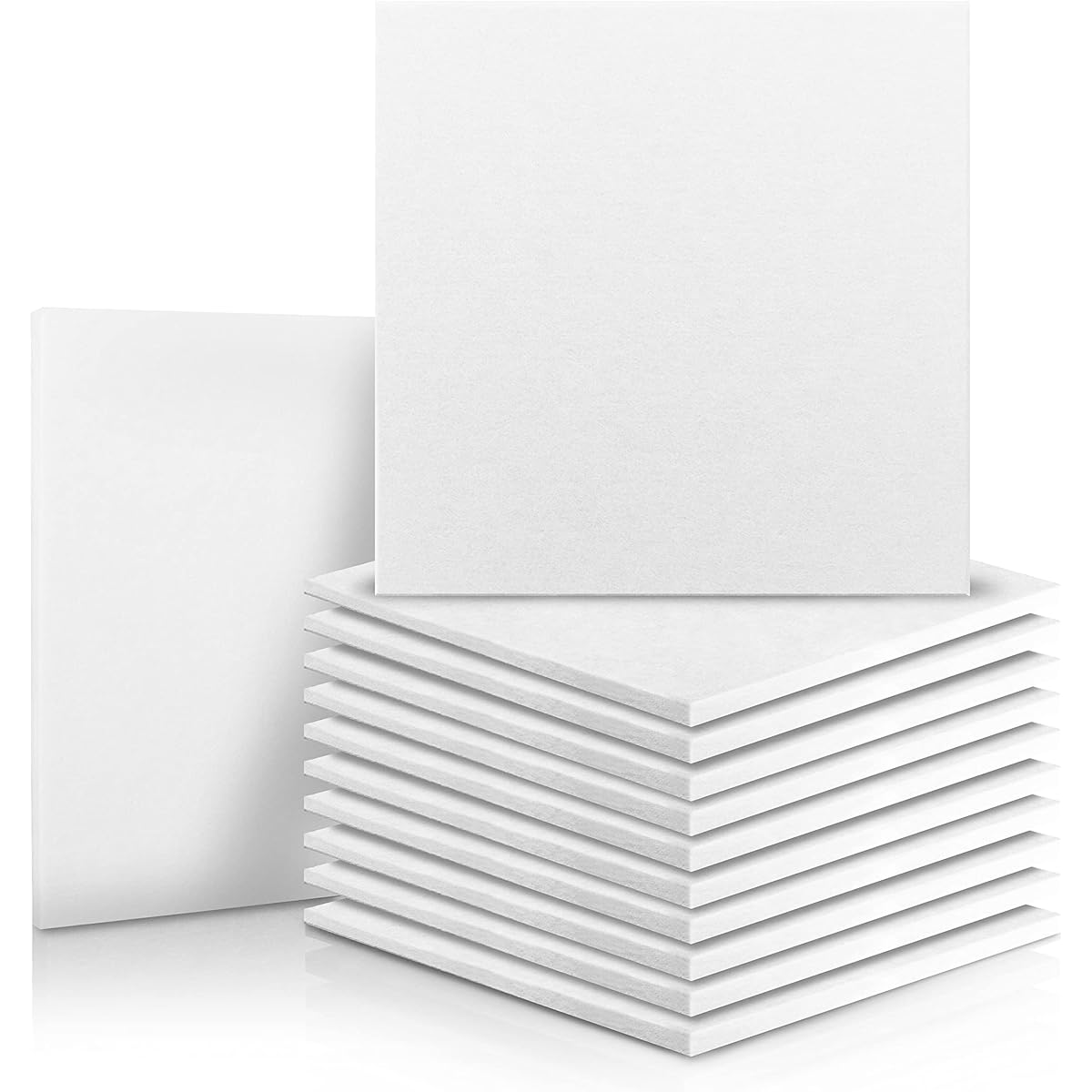 Fstop Labs 12 Pack Set Acoustic Panels for Home & Office, 12 x 12 x 0.4 Inch White Acoustic Soundproofing Insulation Panel Tiles, Acoustic Treatment