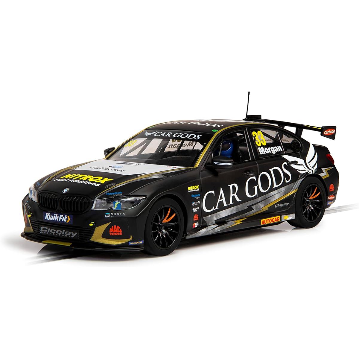 Scalextric BMW 330i NGTC BTCC - Ciceley Motorsport 2021 - Adam Morgan. Touring. BTCC British Touring Car Championship Black/Gold C4306