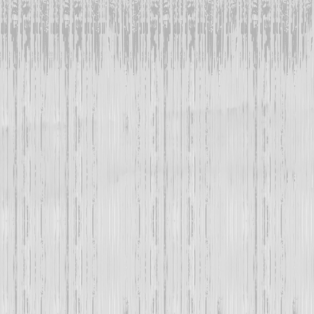 DecorWoo 3ft x 8ft Foil Fringe Backdrop Metallic Tinsel Foil Fringe Curtain Party Streamer Backdrop Baby Shower Birthday Holiday Celebration Party Decorations (White)