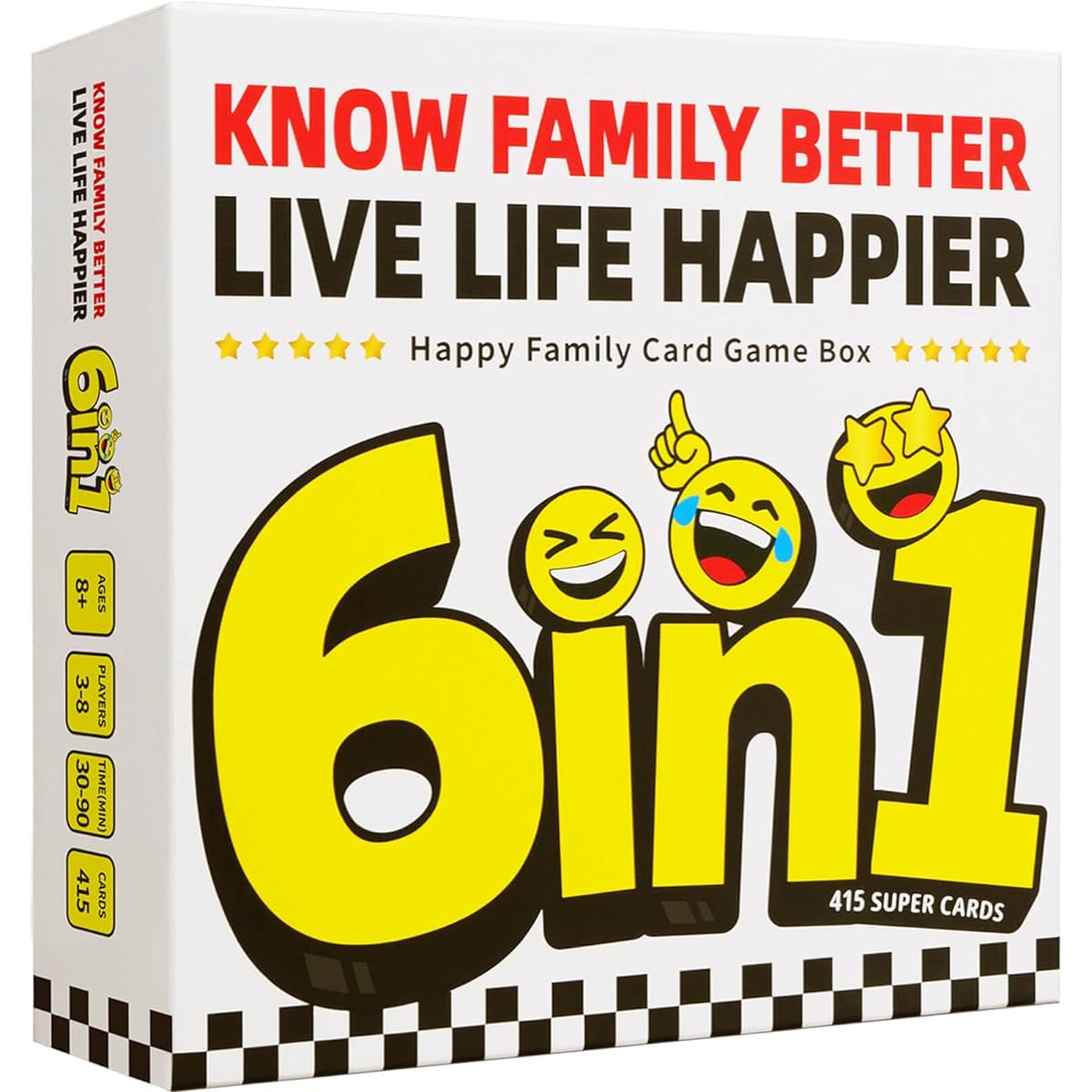LOVE LOUDER Know Family Better, Live Life Happier-6 in 1 Happy Family Card Game Box with 415 Conversation Cards and Challenge Cards - Great for Kids, Teens and Adults