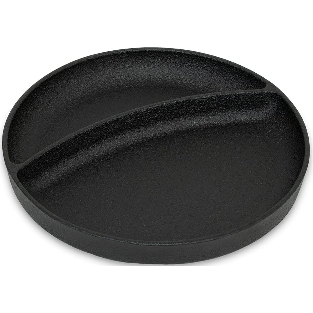 Ikenaga Iron Works Iron Plate Lunch Plate, Made in Japan, IH Compatible, Wooden Stand Included, 011428