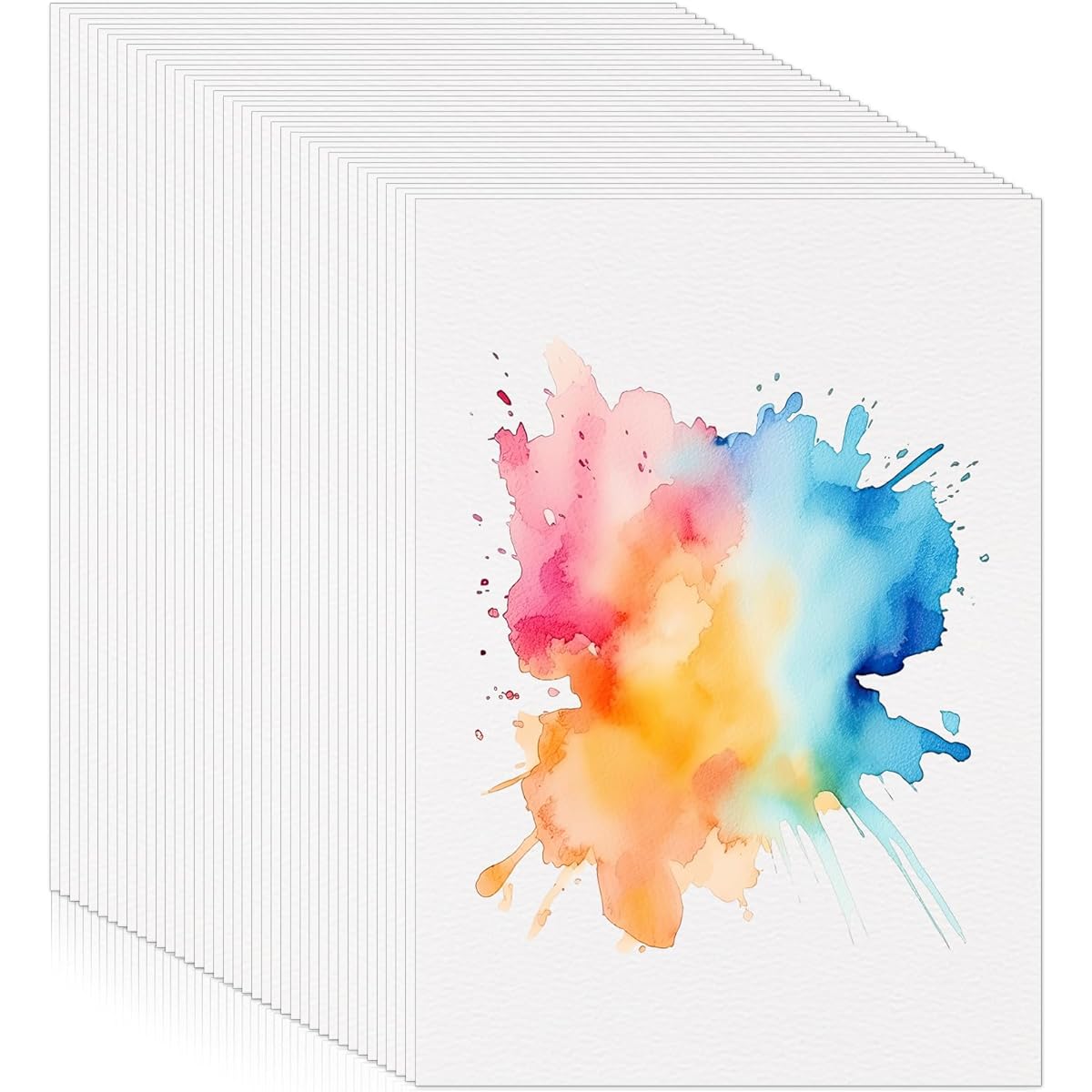 Watercolor Paper Bulk 300 Sheets 140lb/300GSM Cold Press Paper White Water Color Paper Kids Students Adults Artists Beginners Drawing Gift Card