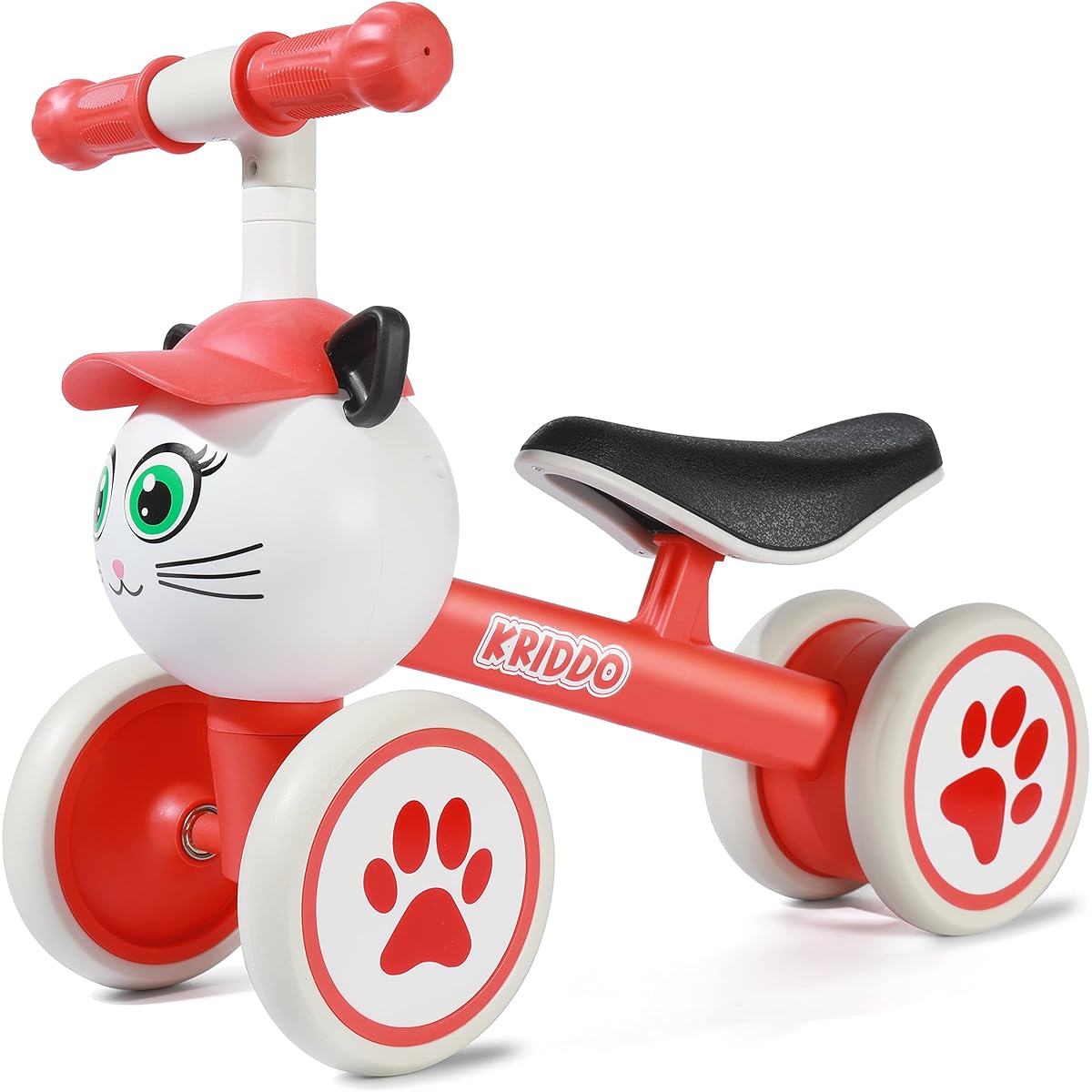 KRIDDO Baby Balance Bike 1-2 Years Old Boys Girls Toddler Mini Bike 1 Year Old First Birthday Gift Baby Toy 12 Months to 2 Years Riding Toy Gift Indoor Outdoor Balance Bike Cat