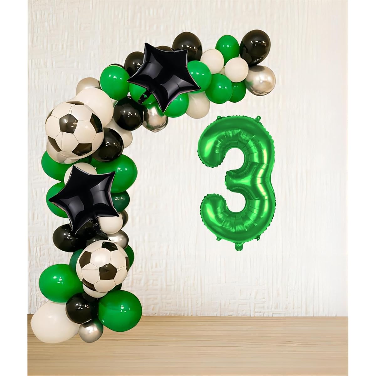 Soccer Balloons 3rd Birthday Decorations for Boys Soccer Birthday Party Supplies Qatar 2022 World Cup Party Decorations Balloons Foil Mylar Green Sports Theme Party Supplies Decor