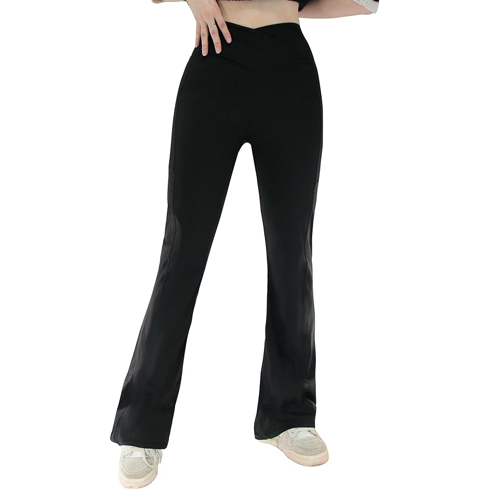 [KISBINI] Pantalons, Yoga Pants, Flare Pants, Women's, Dance Pants, Ballet, Long Pants, Long Pants, Leggings, Yoga Wear, Exercise, Beautiful Legs, Slimming, Comes with Pockets, Breathable, Stretchy
