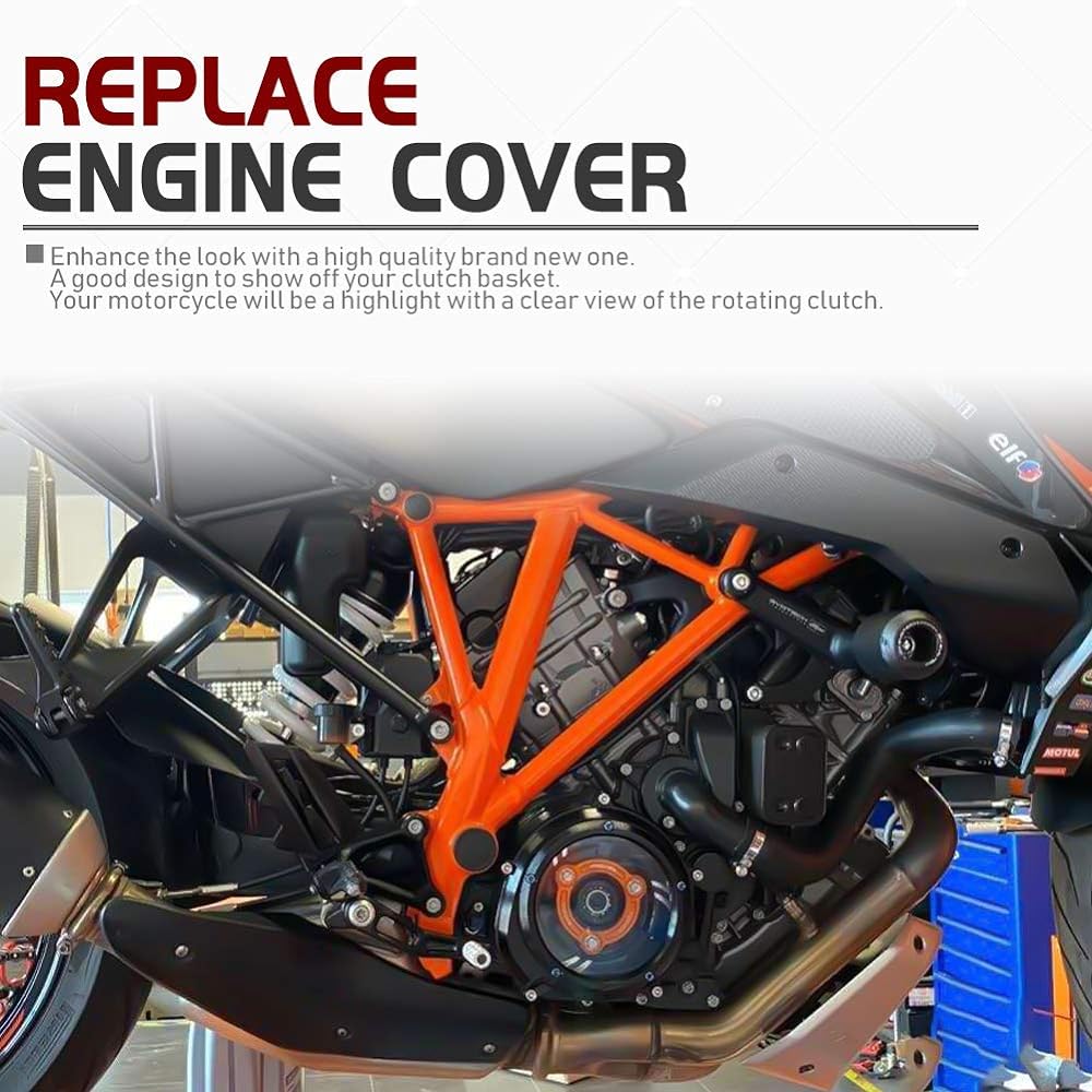 Motorcycle Transparent Clutch Cover Spring Retainer R Pressure Plate Engine Guard Protector Frame Slider Suitable for K.T.M 1050 1090 1190 1290 Adventure ADV Super Duke R/GT SDR 3.0 (No.2)