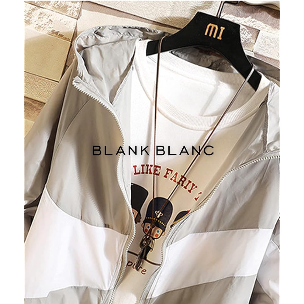 [BLANK BLANC] Jacket Zip Up Men's Color Switching Hooded Outdoor M-XL B07