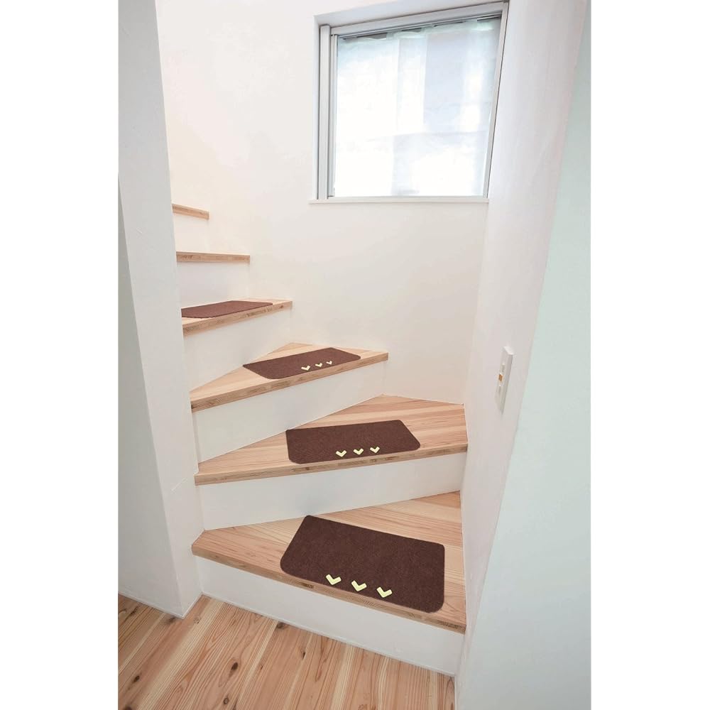 Watanabe Industries Luminous Stair Pita Mat, Pack of 15, Brown TK-BR-4522