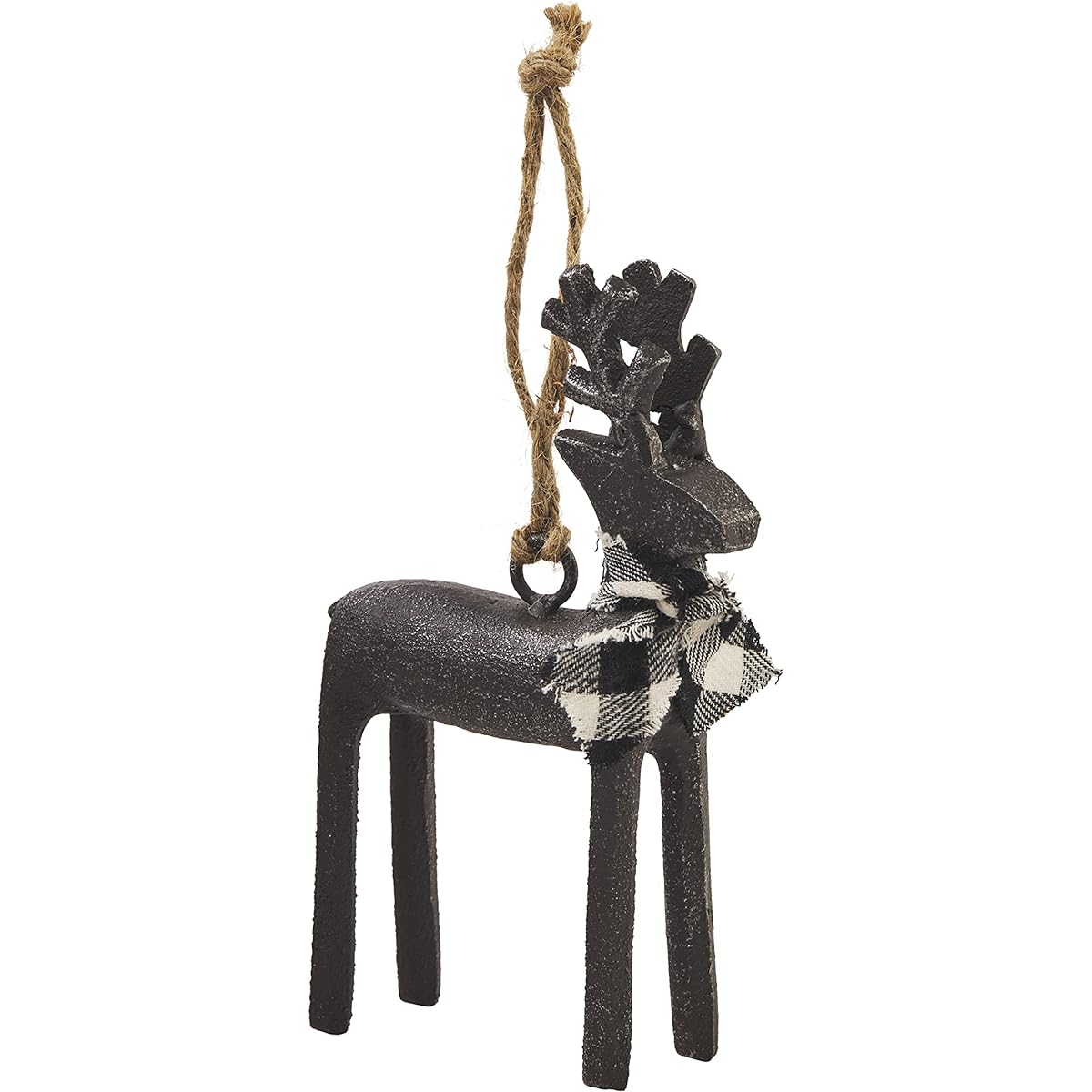 Mud Pie Metal Deer Christmas Ornament, White