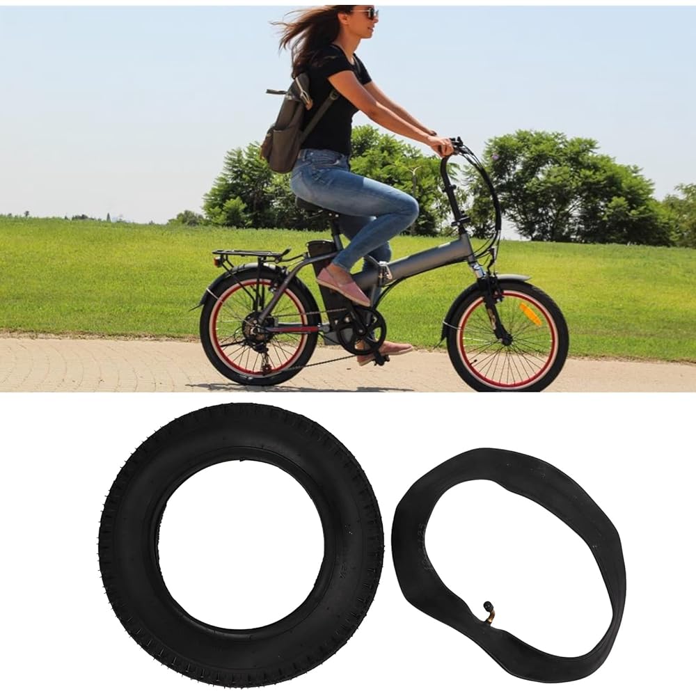 Bicycle Tire and Inner Tube, Inflatable Rubber Tire 12 1/2x2 1/4 (57‑203) Tire and Inner Tube Set with Angle Valve Stem for Electric Bicycle