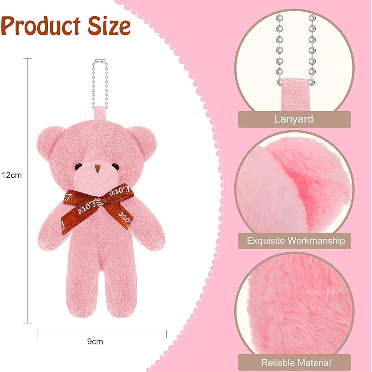 CHENGU 54pcs Mini Bear Toys 4.7inch Mini Plush Bear Soft Small Bear Doll Stuffed Animal Gift Bear for Teens Girls Boys Adults DIY Keychain Birthday Party Favors Wedding Valentine's Day Gift