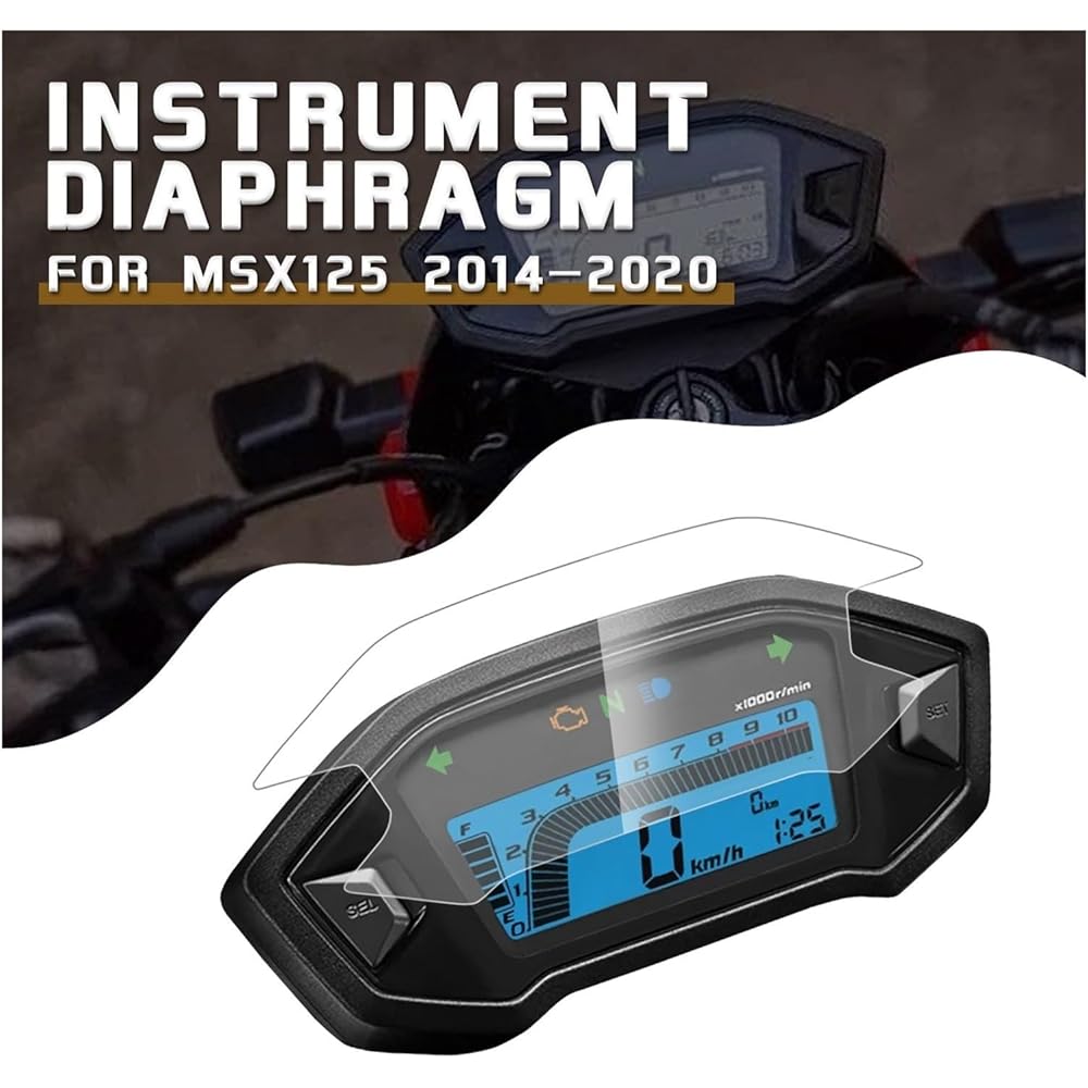 Fits for Honda MSX125 Grom 125 MSX 125 2014-2020 Motorcycle Instrument Dashboard Cluster Scratch Protection Film Screen Protector Instrument (Color : 4pcs)