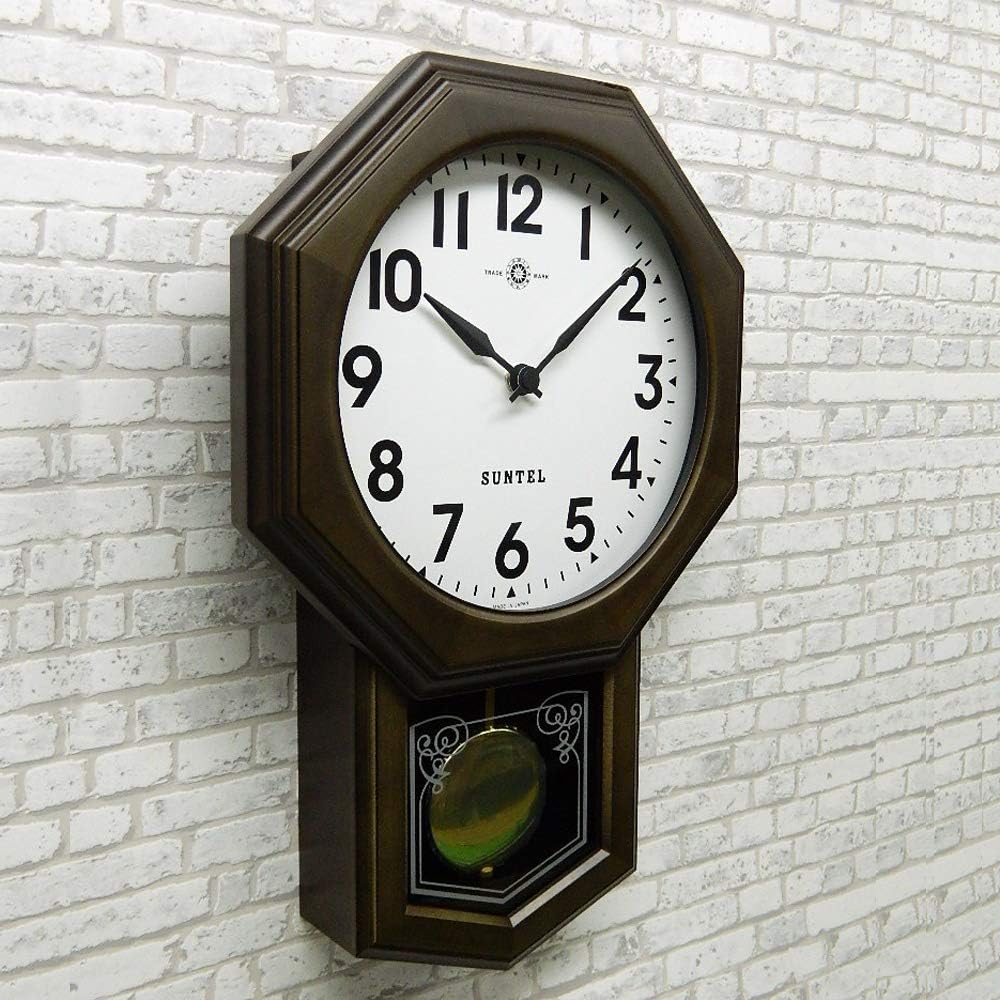 Santel Made in Japan Modern Antique Radio-controlled Pendulum Clock (Arabic Letters Octagonal) SR05-DBK-A Black