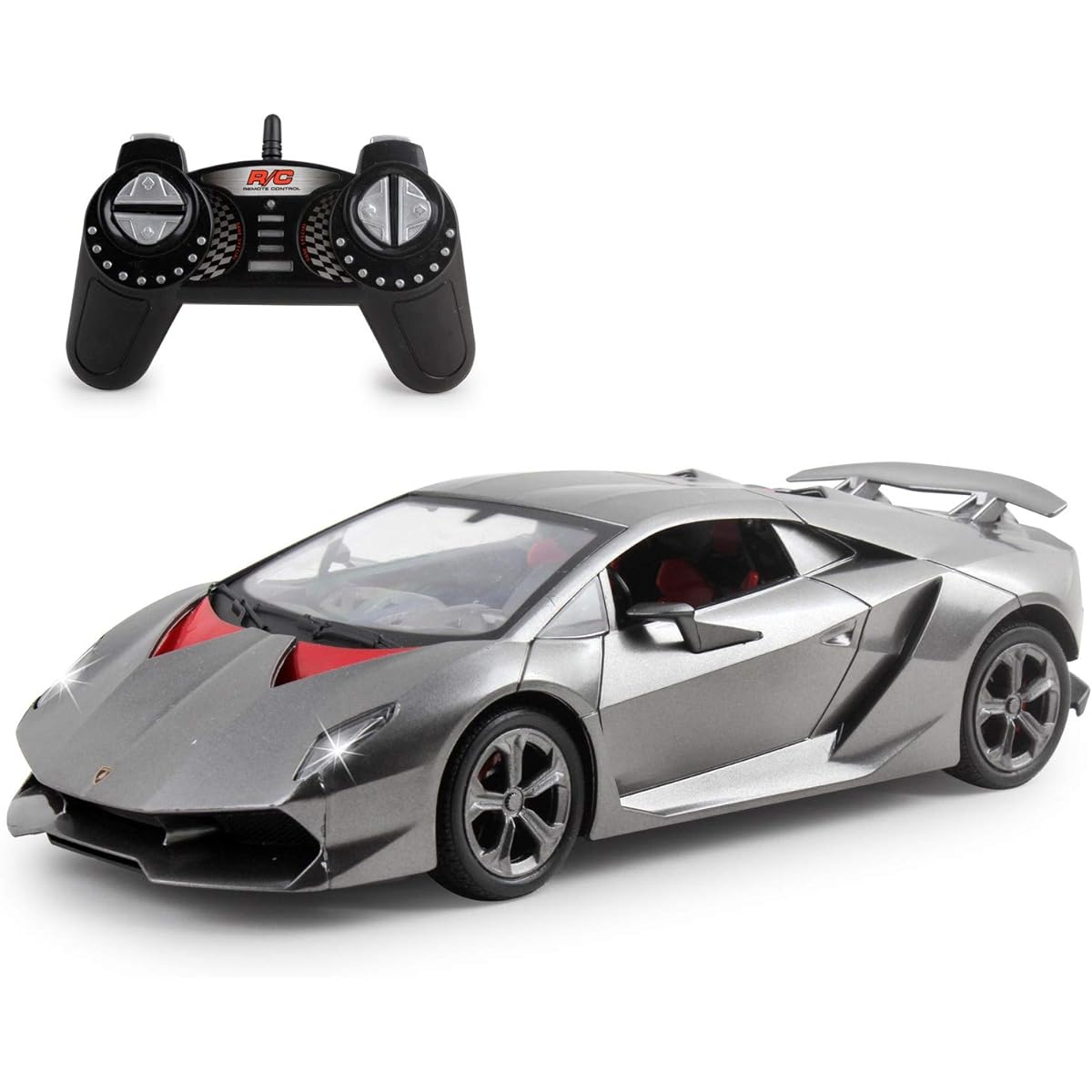 Vokodo RC Super Car 1:18 Scale Remote Control Full Function Easy to Operate Children's Toy Exotic Sports Model with LED Headlight Luxury Racing Vehicle for Children Boys Girls