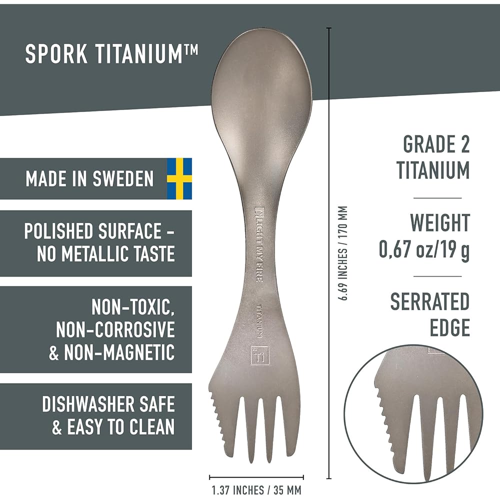LIGHT MY FIRE Spoke Titanium Eco Swedish Cutlery My Fork My Spoon Outdoor