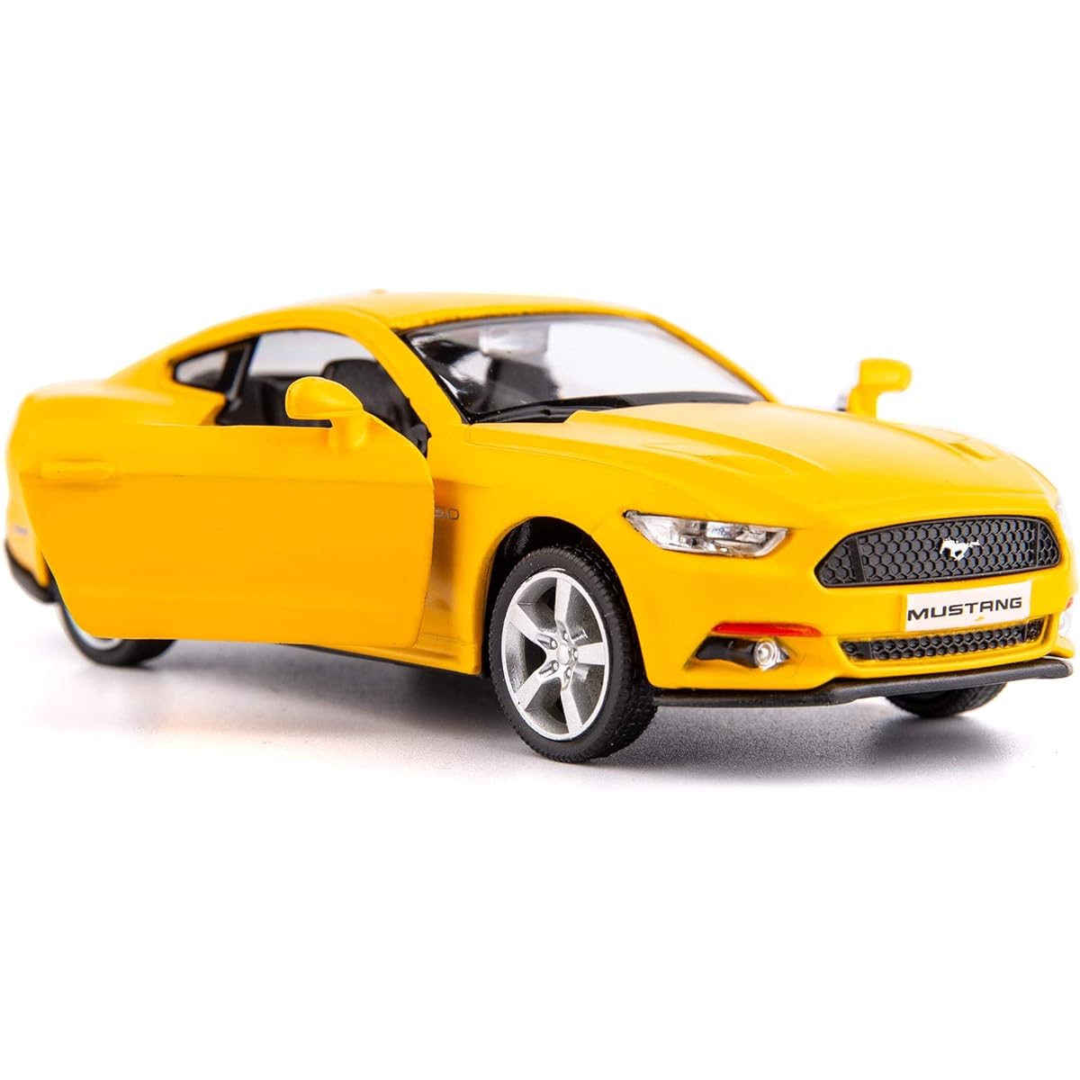 TGRCM-CZ 1/36 Scale Mustang 2015 Casting Car Model Zinc Alloy Kids Toy Pull Back Car Toddler Children Boys Girls Gift (Yellow)
