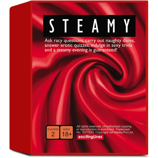 A steamy romantic conversation game with exciting questions and actions for couples to enjoy