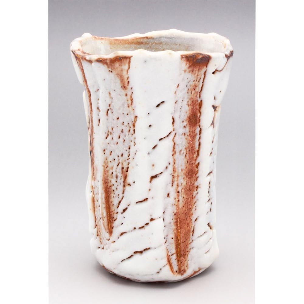 Mino Ware Higashiyama Kiln Free Cup Cup Tumbler Sake Cup Shino Shape Approx. Diameter 9 x Height 13cm Capacity Approx. 330ml Made in Japan (Includes Presentation Box) 551-0009