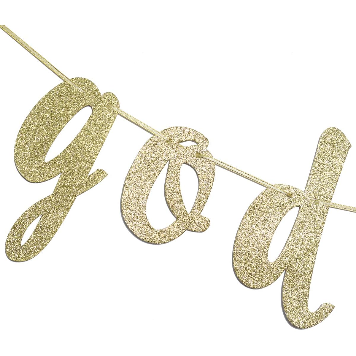 God Bless Banner Baptism Garland Sign Gold Glitter First Communion Christening Party Decorations Anniversary Decor Photo Props