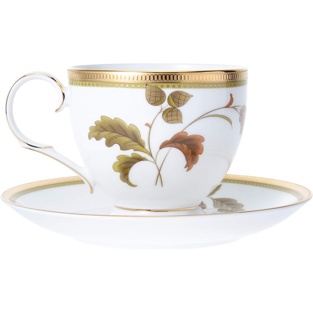 Noritake Cup & Saucer (color-changing pair set) (for coffee and tea) 250cc Aira 2 customers Gold/Platinum Bone China P50788A/4885-97