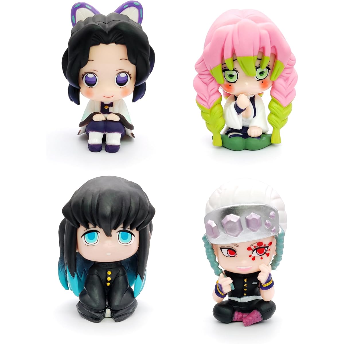 BGVEI Anime Figure Set of 4 Mitsuri Muichiro Tengen Shinobu PVC Collectible Toys for Fans 2.5 Inches