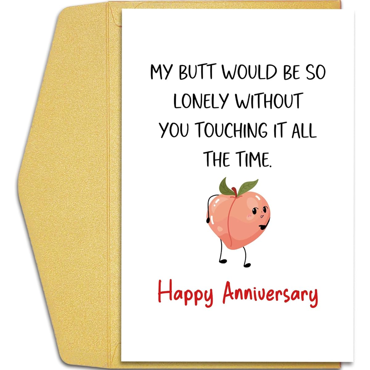 Qiliji Funny Anniversary Cards for Husband Boyfriend Fiance Happy Anniversary Cards for Her Naughty Wedding Anniversary Cards Butt Lonely Not Touching
