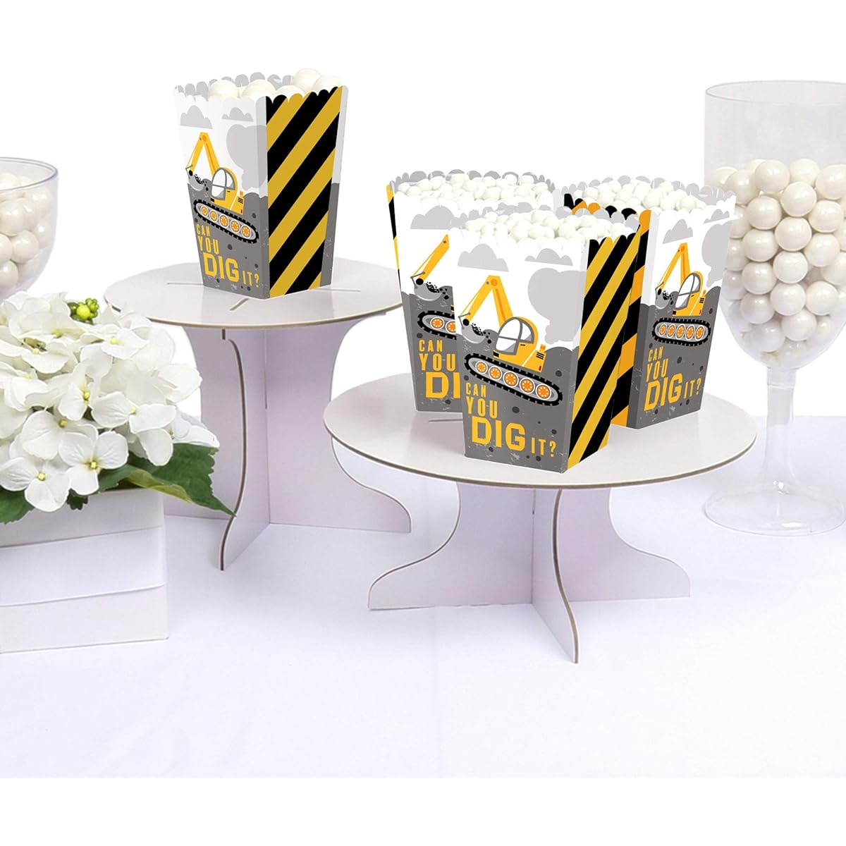 Big Dot of Happiness Dig It - Construction Party Zone - Baby Shower or Birthday Party Favor Popcorn Treat Boxes - Set of 12