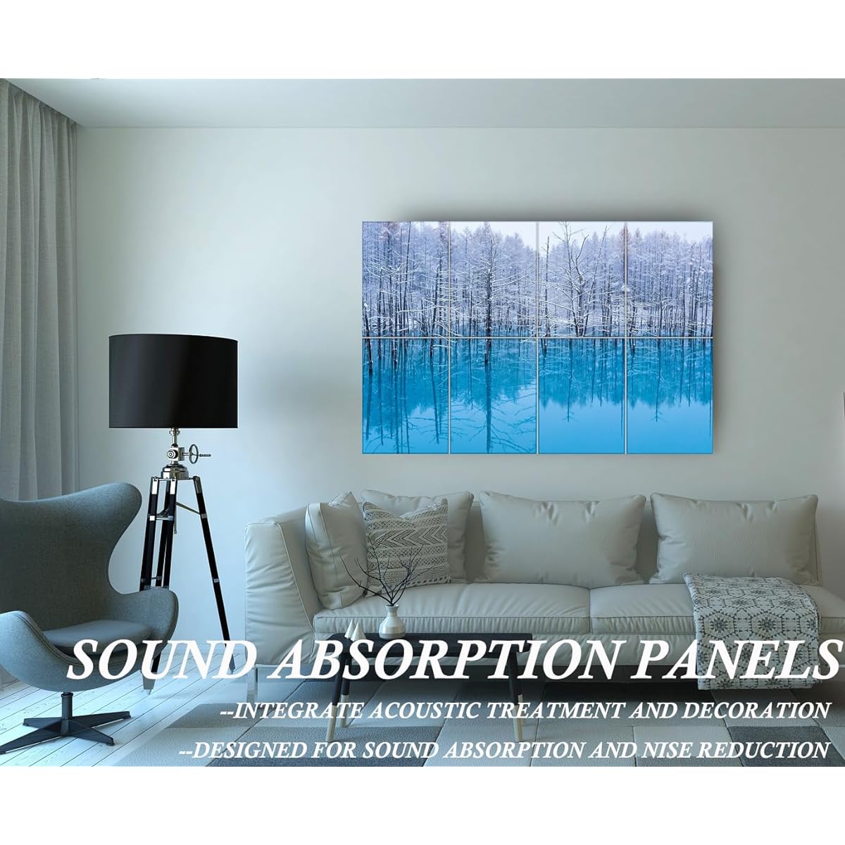 KTOESHEO Art Acoustic Panels Set of 8 48x32 Inch Sound Absorbing Wall Art Soundproof Panels Fire Resistant Decor Absorbing Noise Canceling Panels
