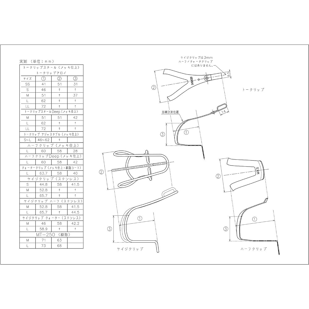 MKS (Mikashima) Cage Clip Half [CAGE CLIP HALF] Left and Right Set