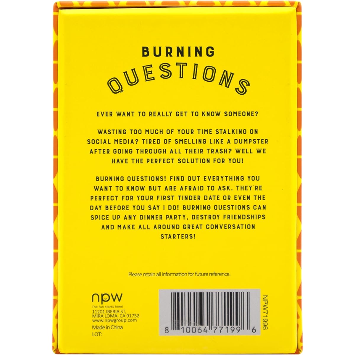 Burning Question Cards