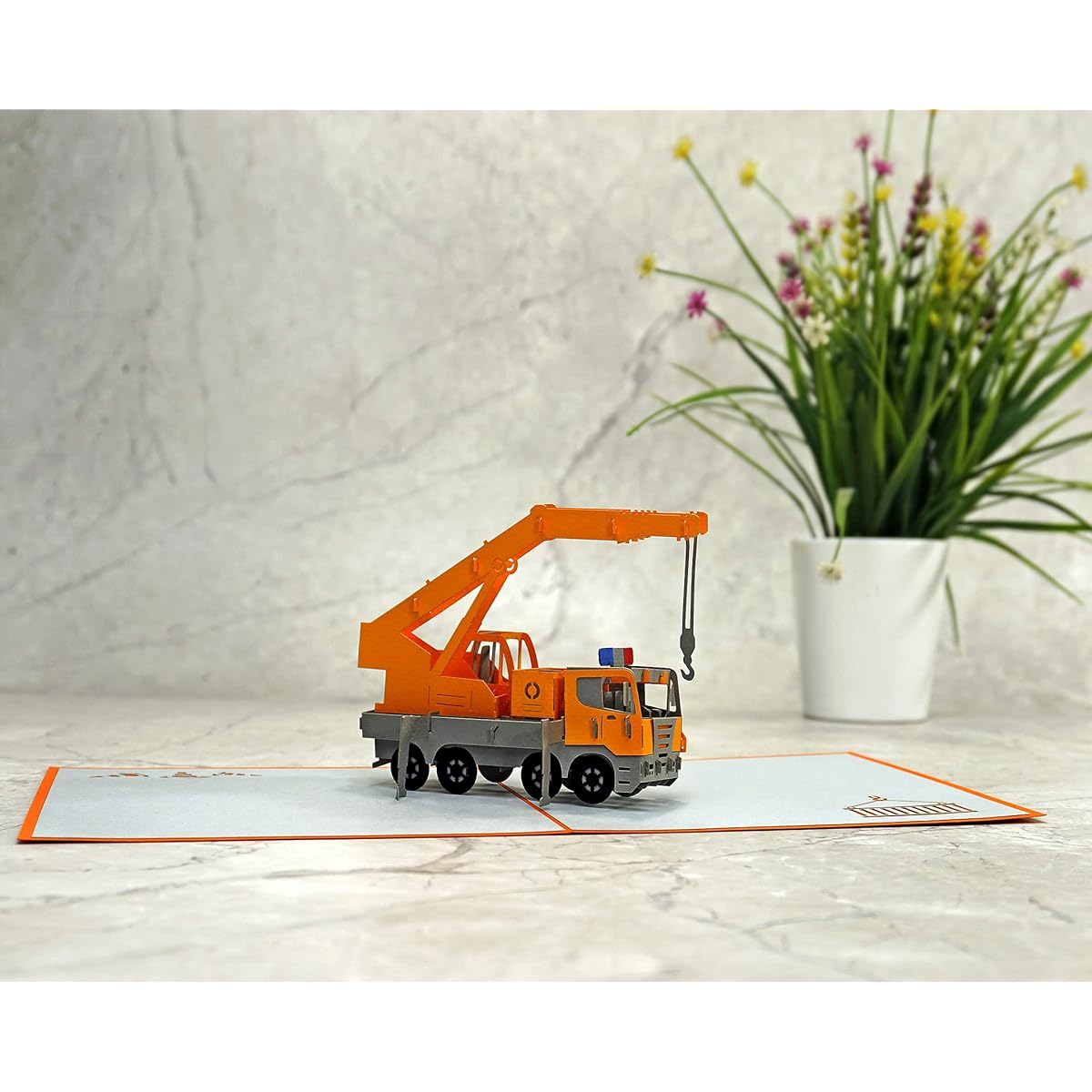 Rykamia Excavator Pop Up Card 6x6" Crane Birthday 3D Card Excavator Card Retirement Graduation All Occasions Grandchild Husband Card Handyman Card