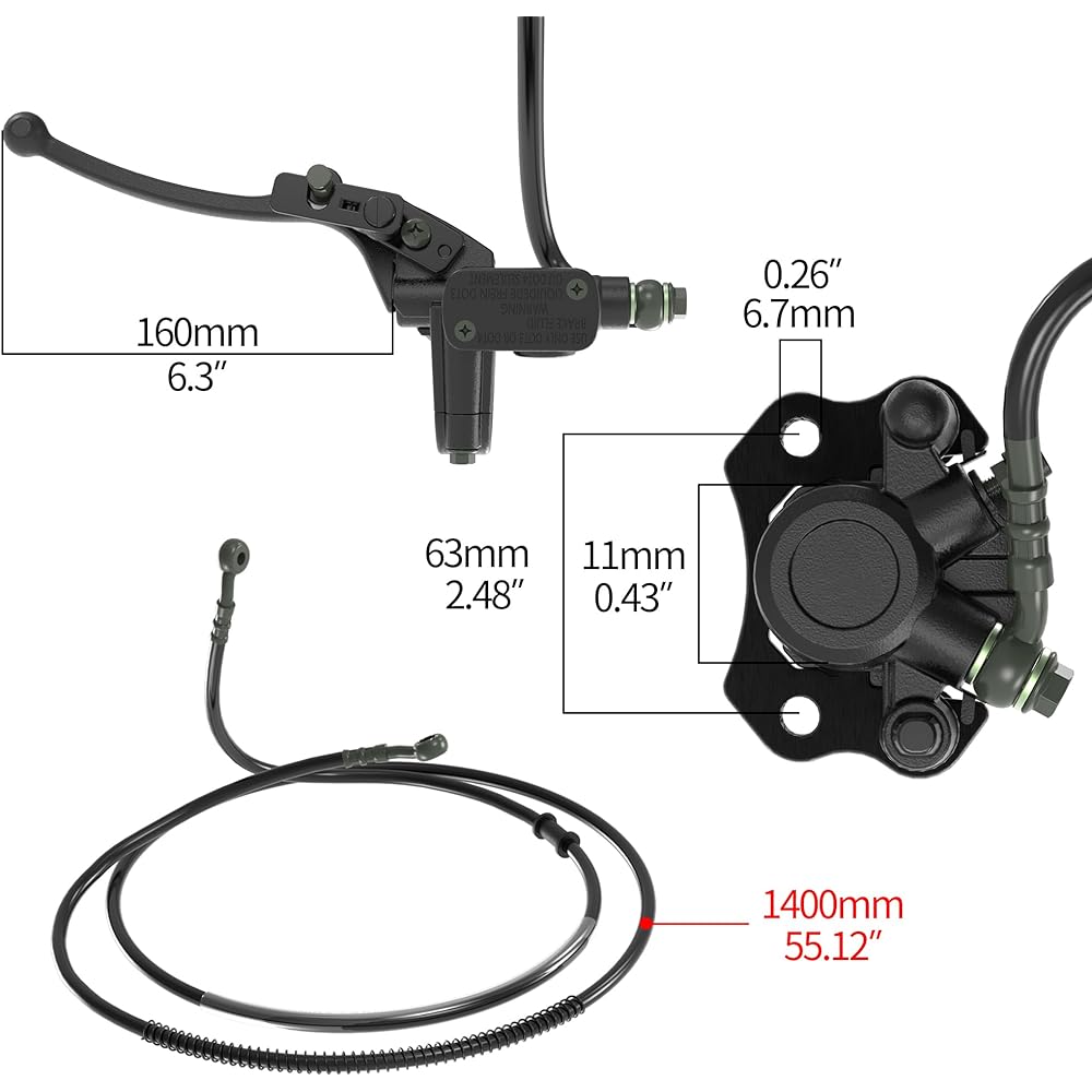 Left Hydraulic Brake Master Cylinder Caliper Made in China for 50cc 70cc 90cc 110cc 125cc 150cc 200cc 250cc Taotao Sunl ATV Quad