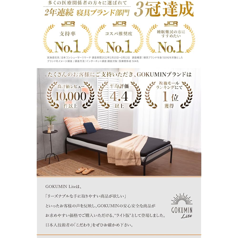 GOKUMIN Light Mattress Single High Resilience Bed Mat Thickness 5cm Lightweight Futon 140N Density 25D Textured