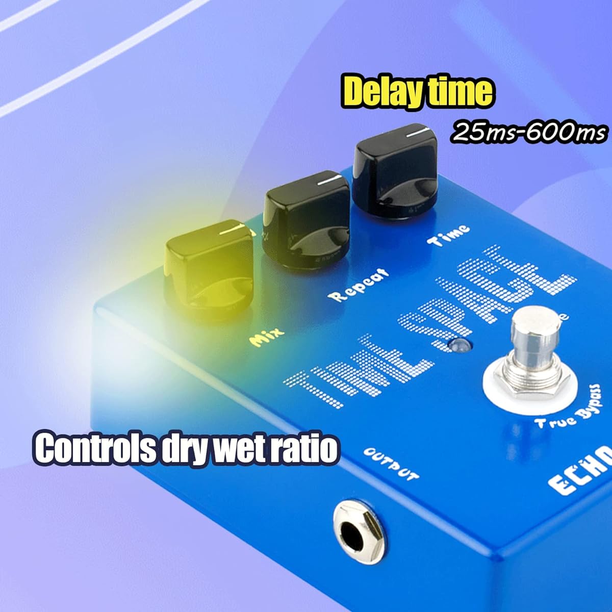 Caline CP-17 Delay Pedal Echo Digital Effects Pedal with Aluminum Alloy Housing