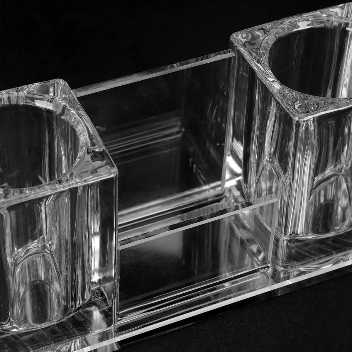 VICASKY Acrylic Pencil Holder Microphone Storage Holder Microphone Stand Holder Desktop Stand Tabletop Microphone Stand Crystal Holder Desk Microphone Holder Tabletop Microphone Base Stable Microphone Stand