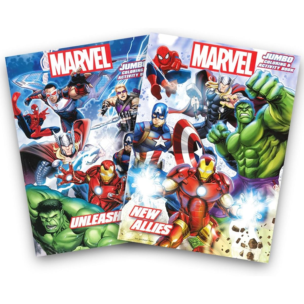 Marvel Heroes Avengers Jumbo Coloring and Activity Book Set (2 Books) [Parallel Import]