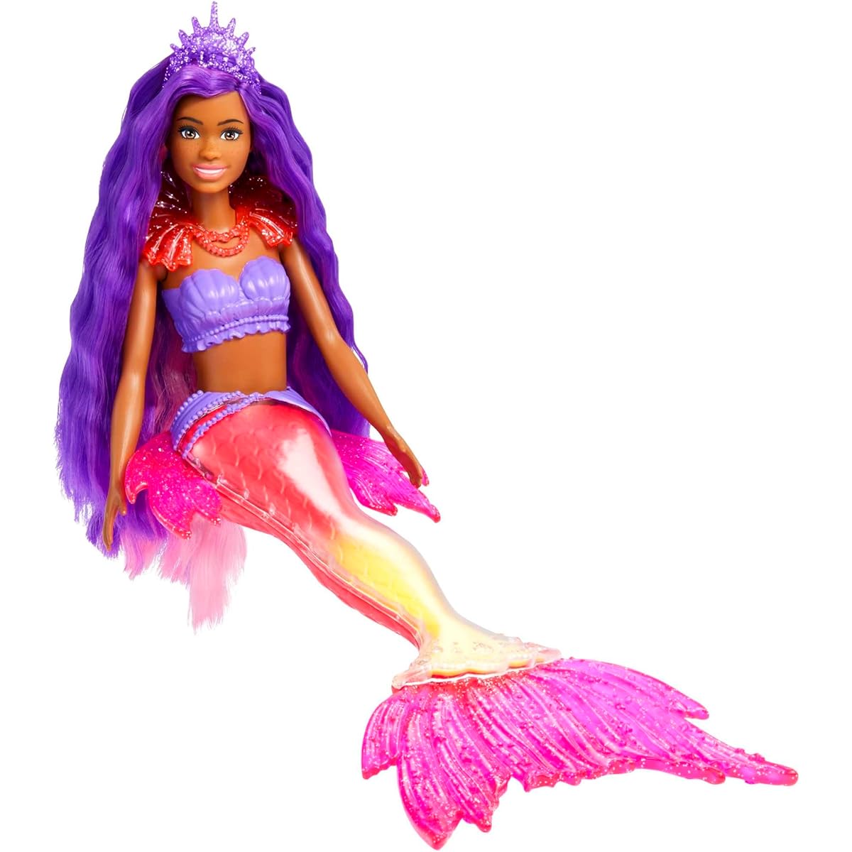 Mermaid Barbie "Brooklyn" Doll with Phoenix Pet and Accessories, Mermaid Toys with Interchangeable Fins