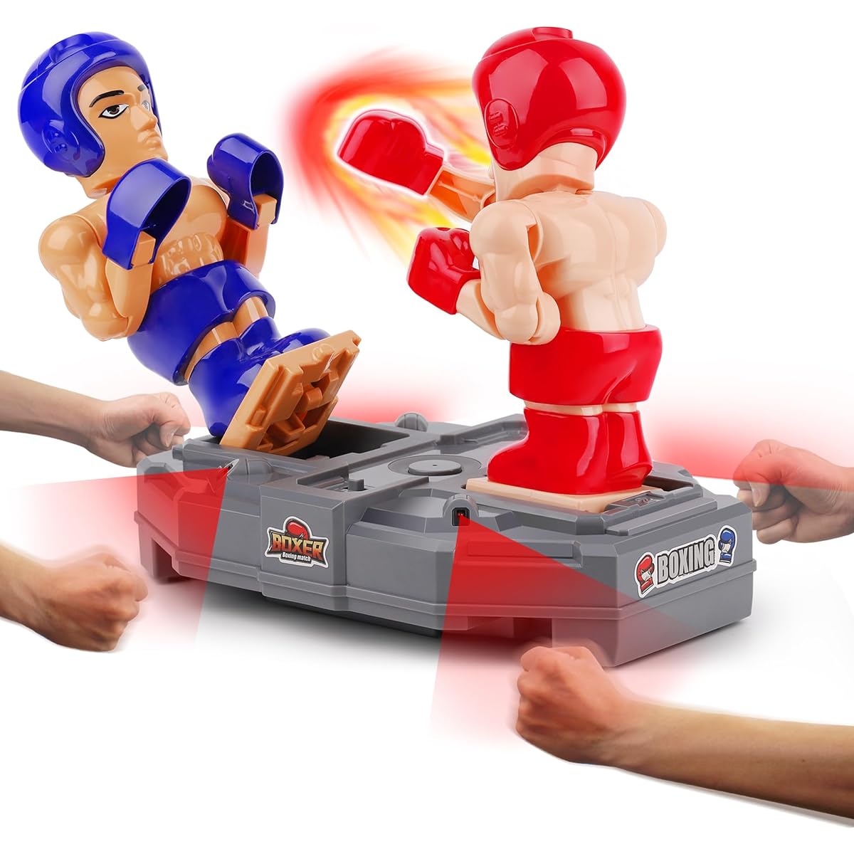 iPlay iLearn Electronic Boxing RC Robot Kids Board Game Wrestling Battle Bots Interactive Punching Boxer Indoor Sports Playset Cool Birthday Gifts for 3-12 Year Old Boys & Teens