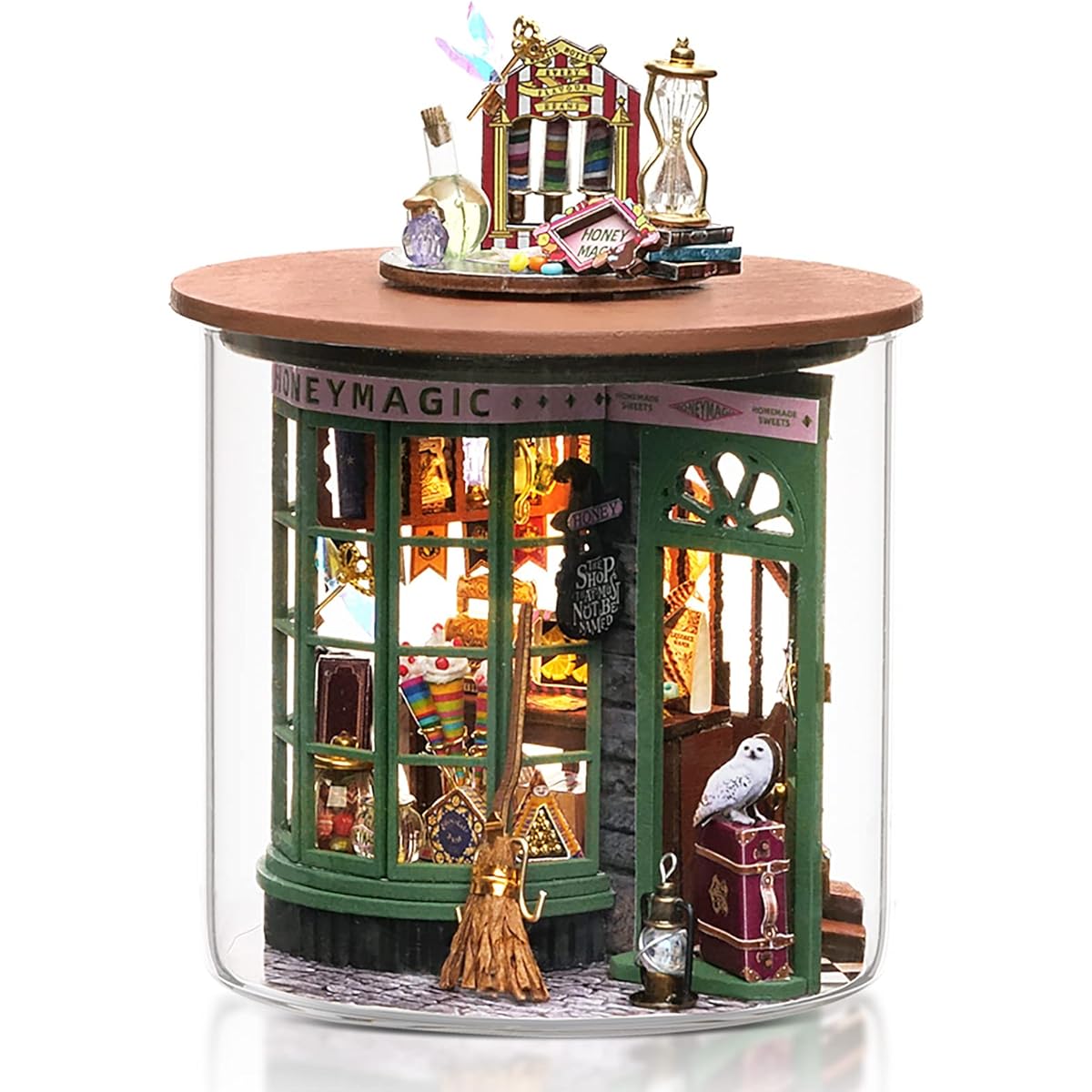 GuDoQi DIY Miniature Dollhouse Kit Small House Kit with Furniture Miniature House Kit Perfect for Birthday Easter Day Magic Shop Handmade Craft Gift