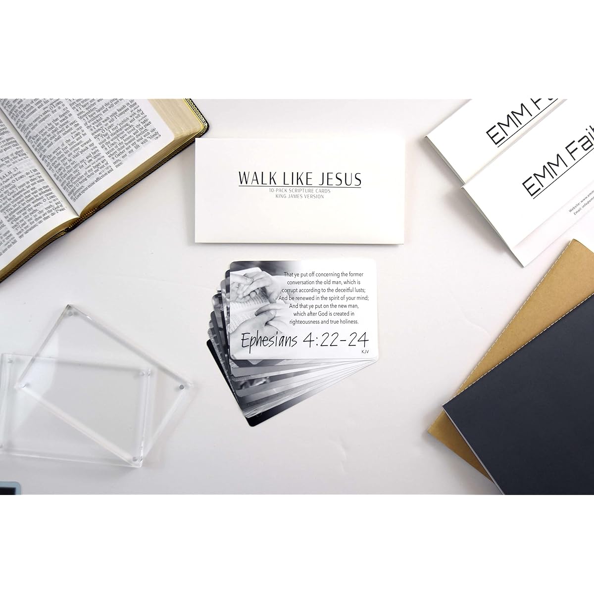 Walk Like Jesus Bible Cards (10 Pack) KJV Inspiration Memories Bible Verses Encouragement Cards
